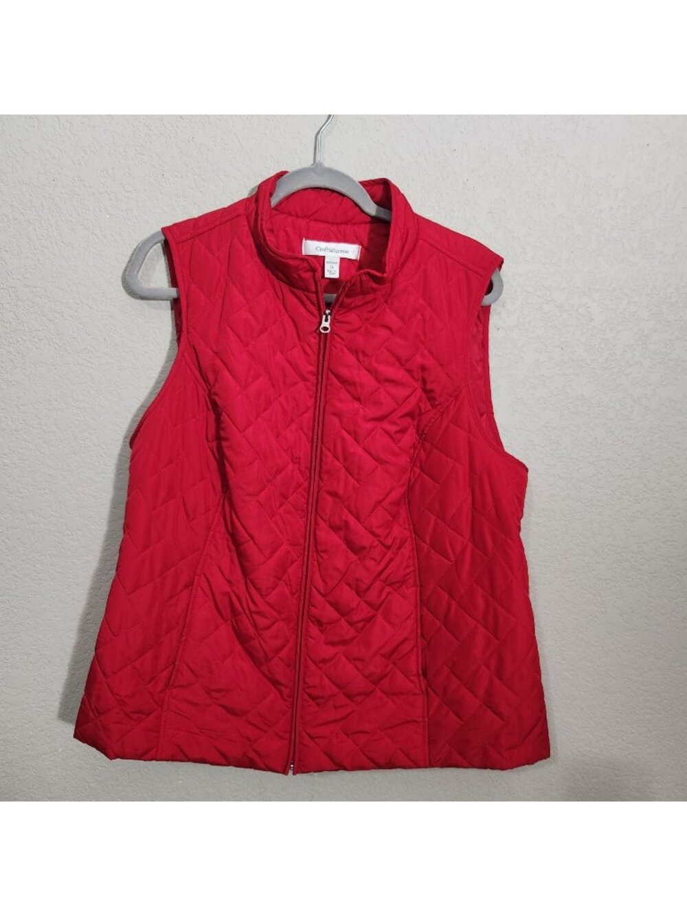Croft And Barrow Womens Puffer Vest 1X Quilted Warm Cozy Layering Outdoor